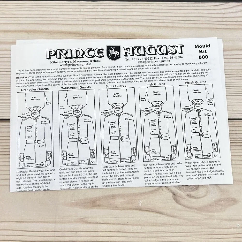VTG Prince August Traditional British Toy Soldiers Parade Mould Kit 800 -3 Molds